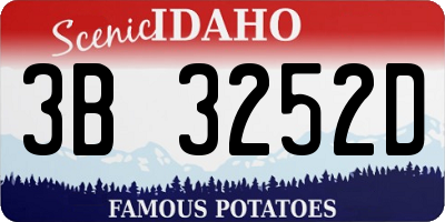 ID license plate 3B3252D