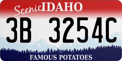 ID license plate 3B3254C