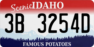 ID license plate 3B3254D