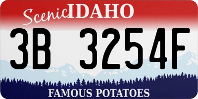 ID license plate 3B3254F