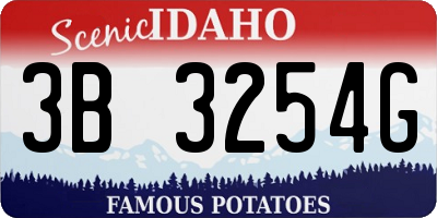 ID license plate 3B3254G