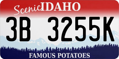 ID license plate 3B3255K