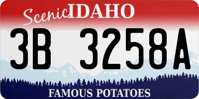 ID license plate 3B3258A