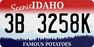 ID license plate 3B3258K