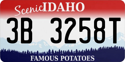 ID license plate 3B3258T