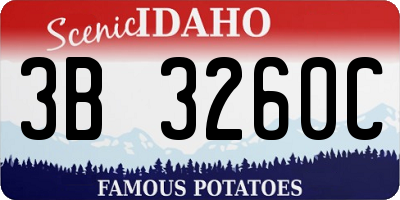 ID license plate 3B3260C