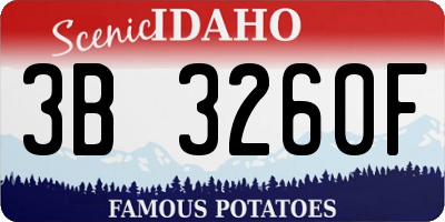 ID license plate 3B3260F