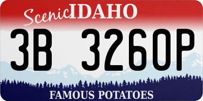 ID license plate 3B3260P