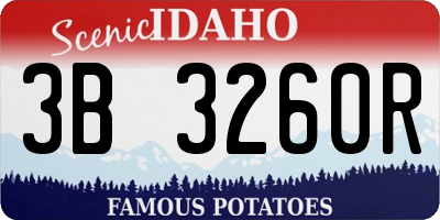 ID license plate 3B3260R