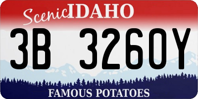 ID license plate 3B3260Y