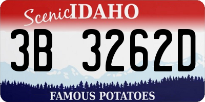 ID license plate 3B3262D