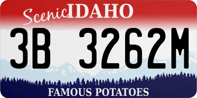 ID license plate 3B3262M