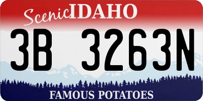 ID license plate 3B3263N