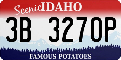 ID license plate 3B3270P