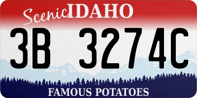 ID license plate 3B3274C