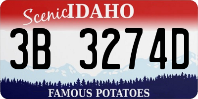 ID license plate 3B3274D