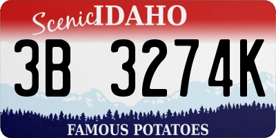ID license plate 3B3274K