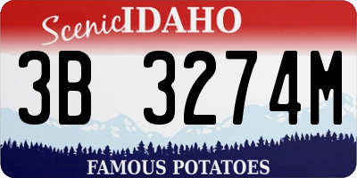 ID license plate 3B3274M