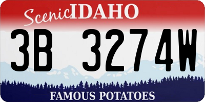 ID license plate 3B3274W