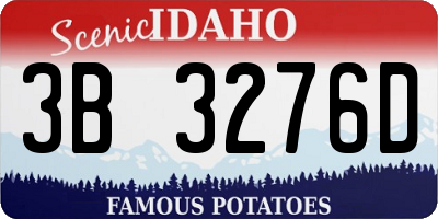 ID license plate 3B3276D