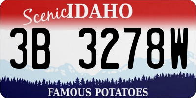 ID license plate 3B3278W