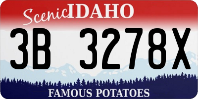 ID license plate 3B3278X