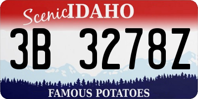 ID license plate 3B3278Z