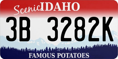 ID license plate 3B3282K