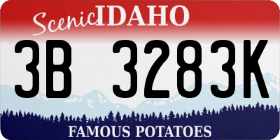 ID license plate 3B3283K