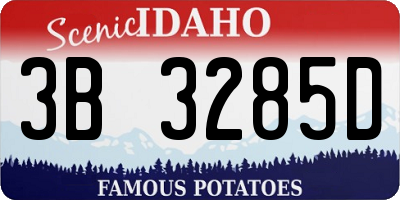 ID license plate 3B3285D