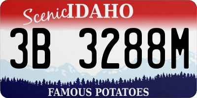 ID license plate 3B3288M