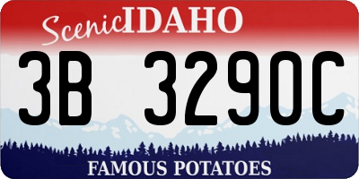 ID license plate 3B3290C