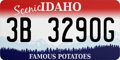 ID license plate 3B3290G