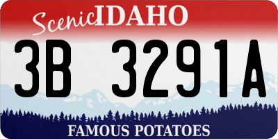 ID license plate 3B3291A