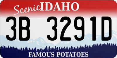 ID license plate 3B3291D
