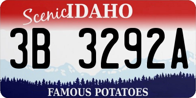 ID license plate 3B3292A