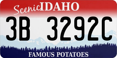 ID license plate 3B3292C