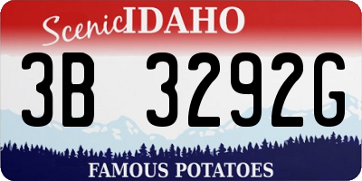 ID license plate 3B3292G