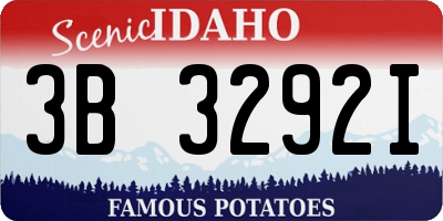 ID license plate 3B3292I