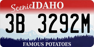 ID license plate 3B3292M