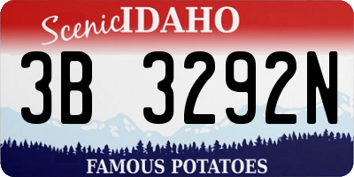 ID license plate 3B3292N