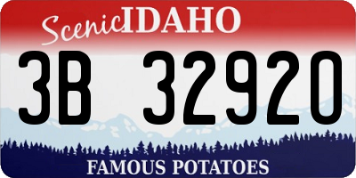 ID license plate 3B3292O