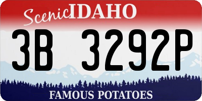 ID license plate 3B3292P