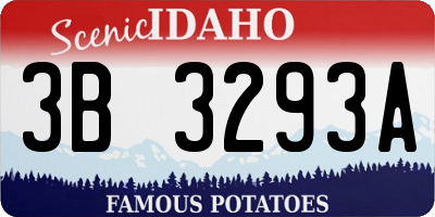 ID license plate 3B3293A
