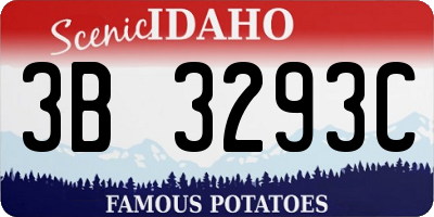 ID license plate 3B3293C