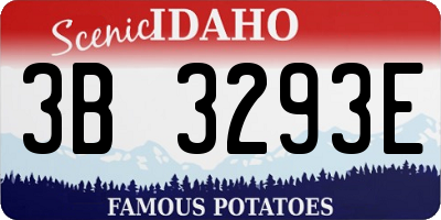 ID license plate 3B3293E