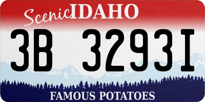 ID license plate 3B3293I