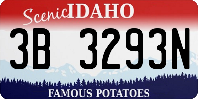 ID license plate 3B3293N