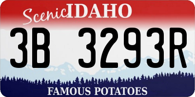 ID license plate 3B3293R