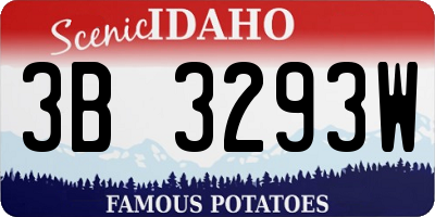 ID license plate 3B3293W